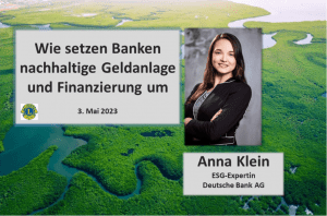 Vortrag Anna Klein über ESG